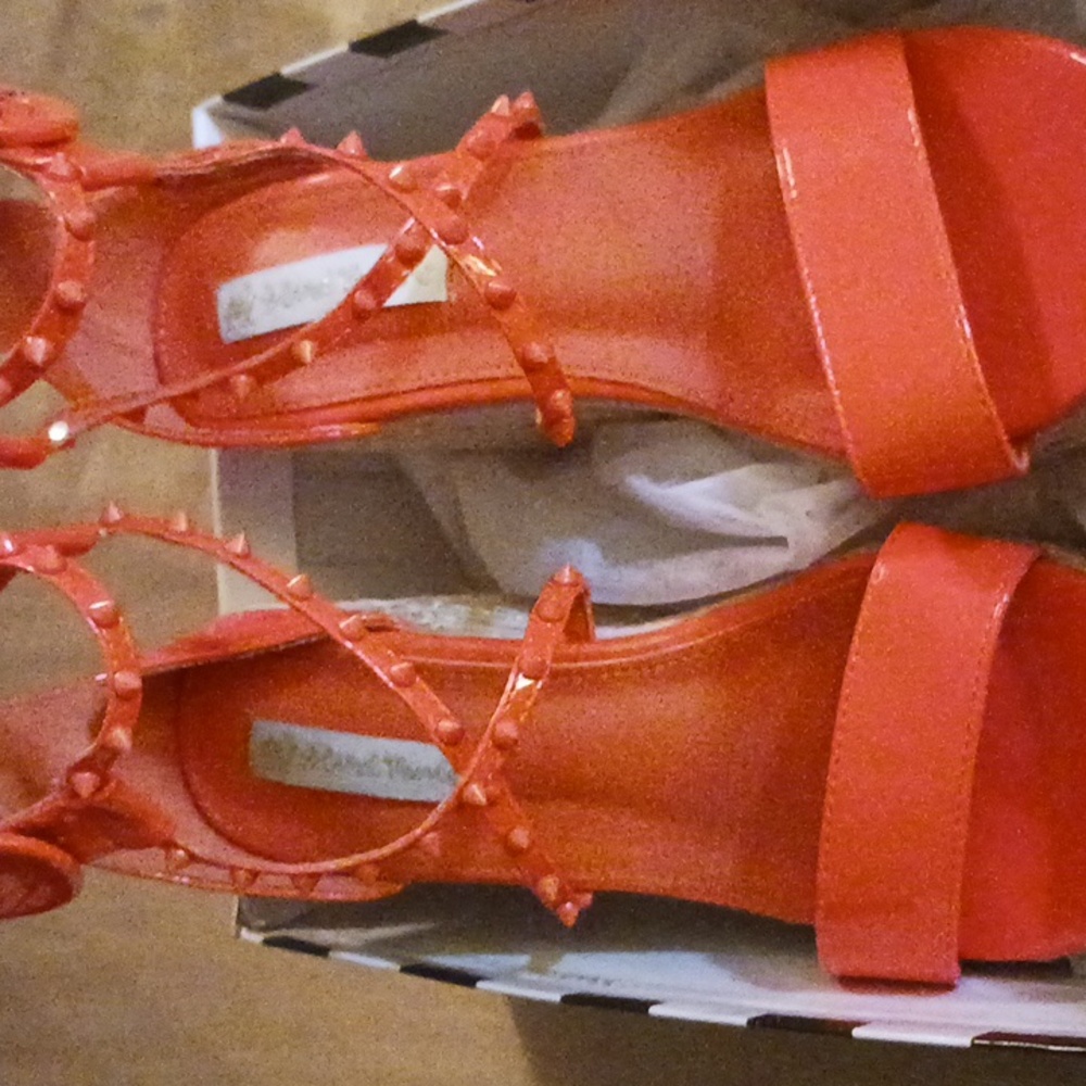 Camel Threads Orange Wedge Sandles 11 - Picture 6 of 9